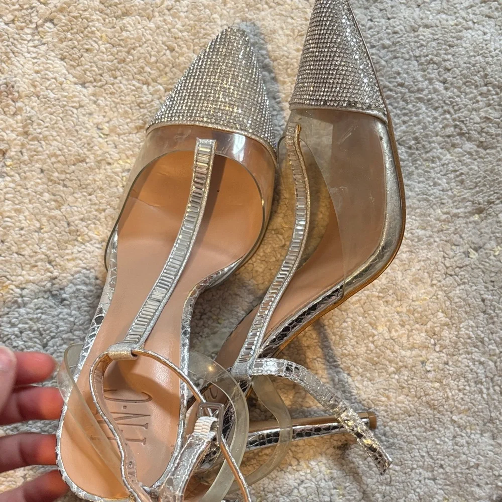 INC International Concepts Silver Embellished Heels